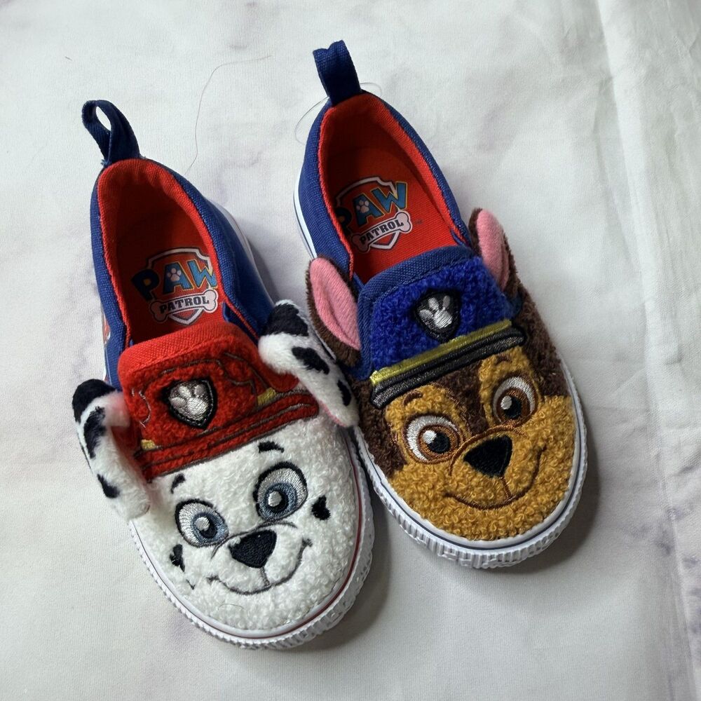 Paw Patrol Characters Toddler Kids Fleece Slip-On Sneakers 5